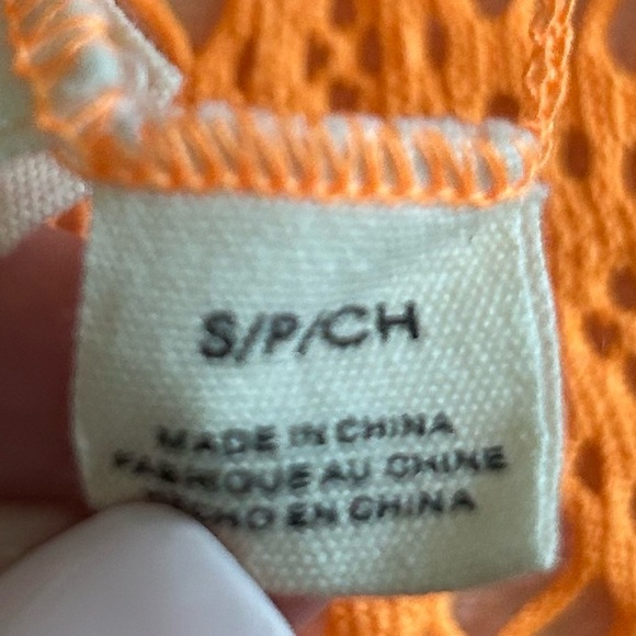 Roxy Orange Crochet Bathing Suit Beach CoverUp Dress Size Small - Picture 5 of 8